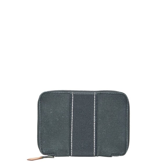 Hermes Hermès Deauville Purse PM Zip-Around Bifold Wallet in Black Canvas for...